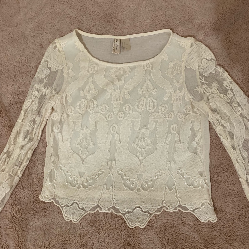 H&M cropped white shirt